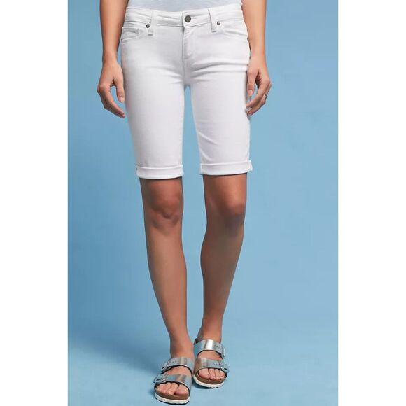 NWOT Paige Denim Women's Jax Mid-Rise Knee Length Shorts in White Size 25 - Picture 3 of 12